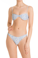 Harper Pleated Bikini Top - Monet Blue