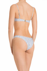 Harper Pleated Bikini Top - Monet Blue