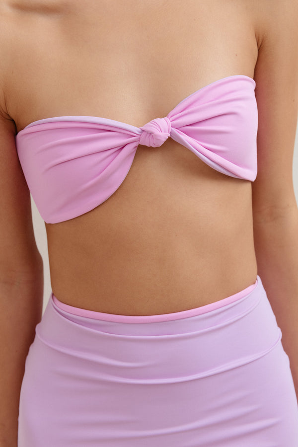 Mia Bikini Top - Reversible Peony/Lilac