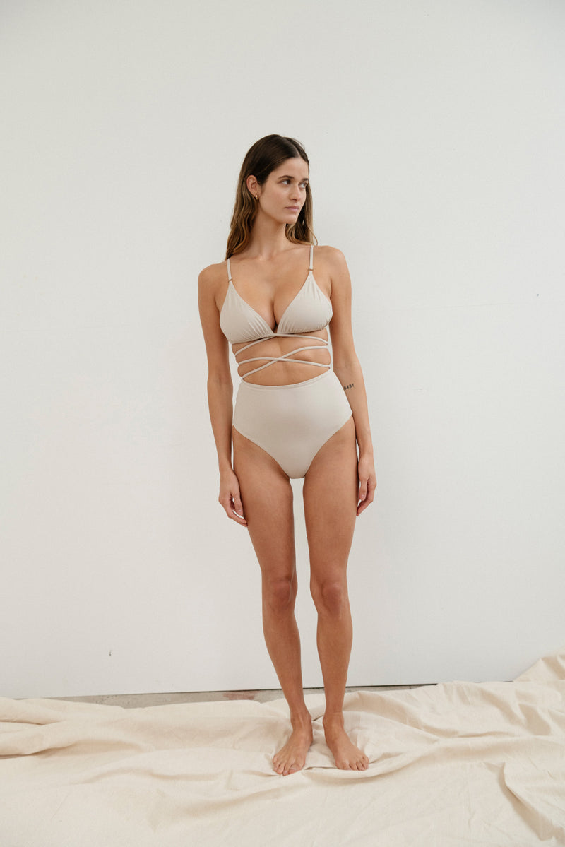 Oslo High Waist Bottom - Bone