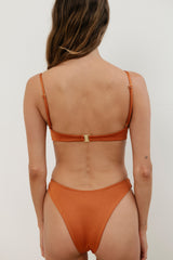 Mariella Pleated Bikini Top - Metallic Daiquiri