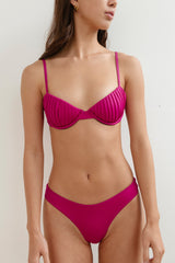 Mariella Pleated Bikini Top - Calypso Pink