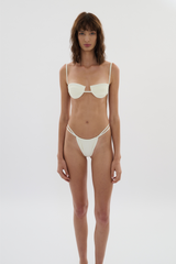 Gigi Pleated Bikini Top - Ivory
