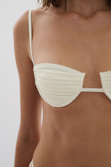 Gigi Pleated Bikini Top - Ivory
