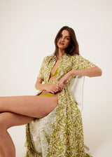 Samsara Button Up Dress - Citron Paisley