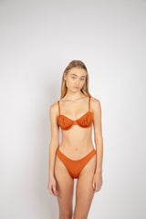 Mariella Pleated Bikini Top - Metallic Daiquiri