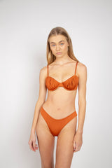Mariella Pleated Bikini Top - Metallic Daiquiri