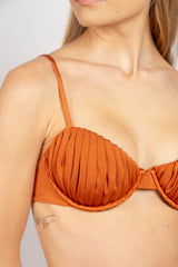 Mariella Pleated Bikini Top - Metallic Daiquiri