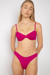 Mariella Pleated Bikini Top - Calypso Pink