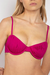 Mariella Pleated Bikini Top - Calypso Pink