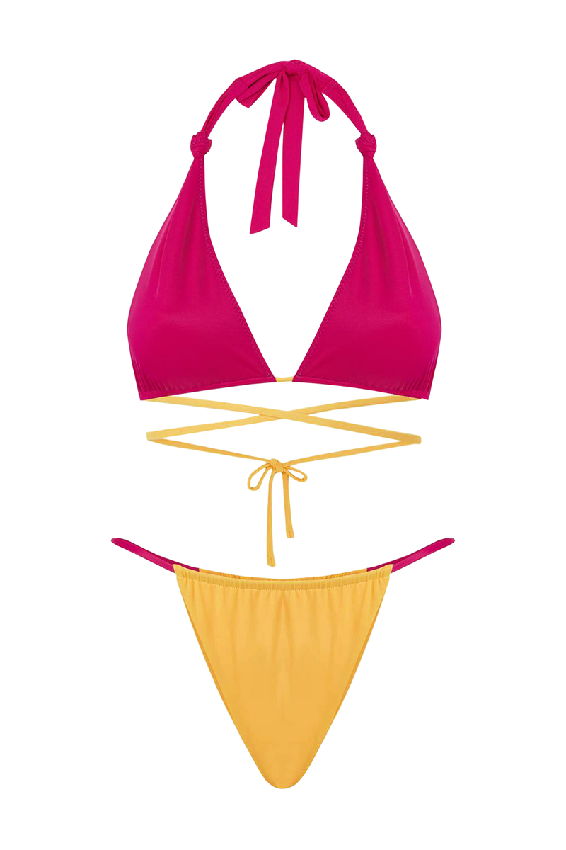 Rico Bikini Top - Calypso/Yuzu Contrast