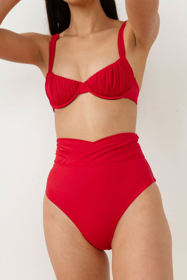 Flavia Underwire Top - Crimson