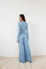 Happy Wide Leg Pant - Sky Blue