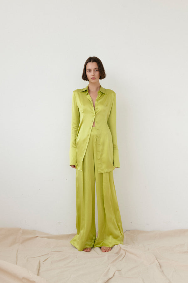 Happy Wide Leg Pant - Chartreuse