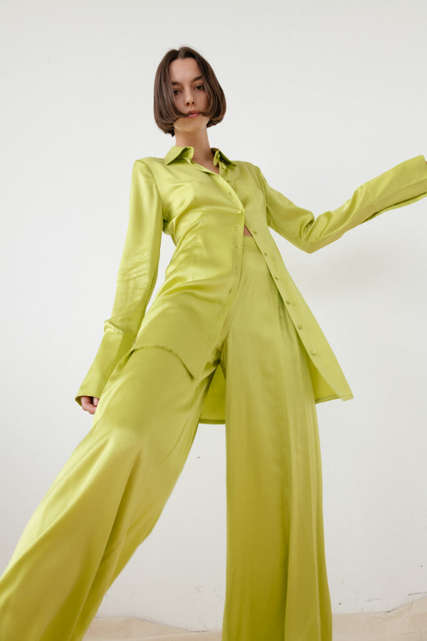 Happy Wide Leg Pant - Chartreuse