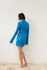 Huxton Button Up Dress - Cerulean