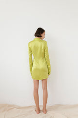 Huxton Button Up Dress - Chartreuse