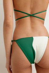 Jade Two Tone Tie Side Bottom - Forest Green