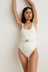 Raja Scoop Neck One Piece - Ivory